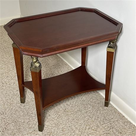 Bombay Company Egyptian Rival Cherry Wood with Brass Side Table
