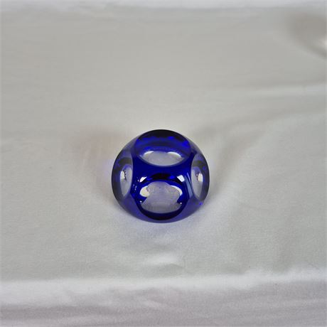 Vtg Cobalt Blue Sulphide Cameo Paperweight William Shakespeare