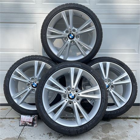 Set of 4 Genuine BMW 18" M sport Alloy Wheels w/ Pirelli Sottozero 225/40/18