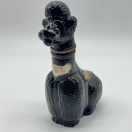 Vtg Gori Italy Rose Wine Black Poodle Decanter Bottle