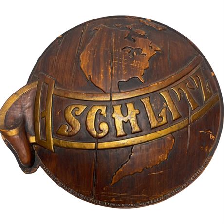 1968 Schlitz Beer 3D World Globe Molded Plastic Sign by Embosograph Display MFG.