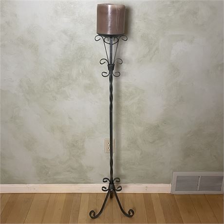 Metal Floor Pillar Candle Holder
