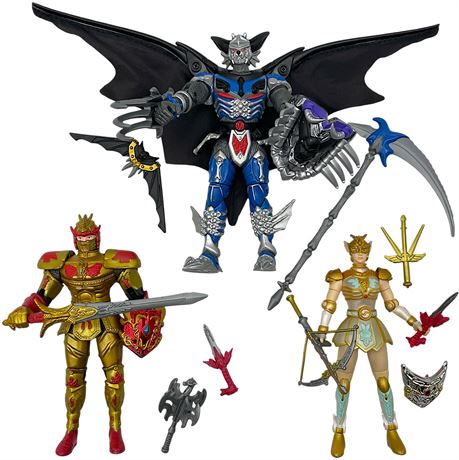 1998 Bandai Mystic Knights of Tir Na Nog Action Figurines w/ Weapon Accessories