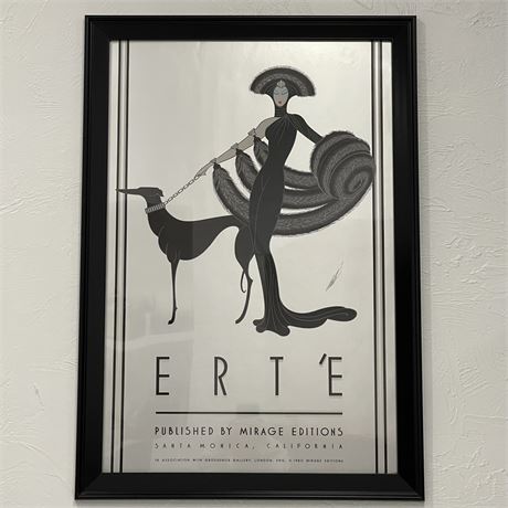 Vintage Signed and Framed Erte Print