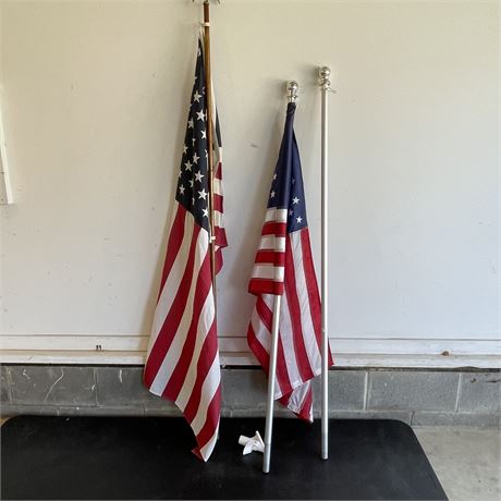 American Flags with Poles