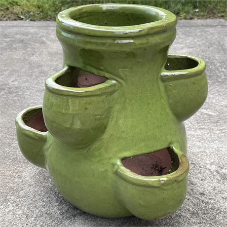 Glazed Terracotta 6 Pocket Strawberry Planter
