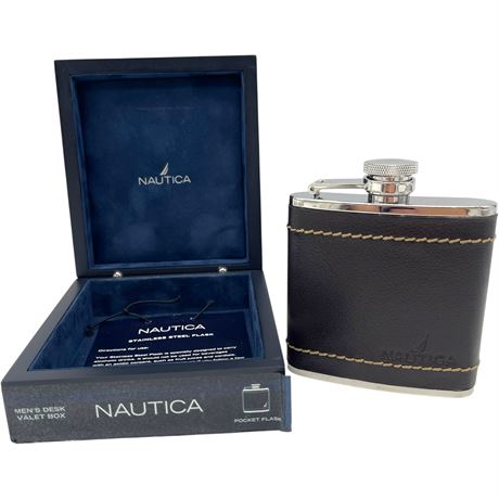 NIB Nautica 5 oz. Stainless Steel Pocket Flask