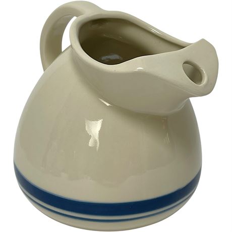 Friendship Pottery Roseville Blue Stripe Ball Pitcher