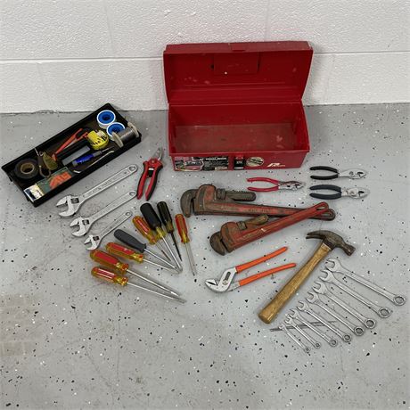 Miscellaneous Array of Tools w/ Metal Tool Box