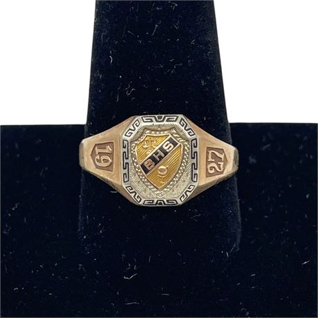 1927 10K Yellow Gold BHS Size 11 Class Ring