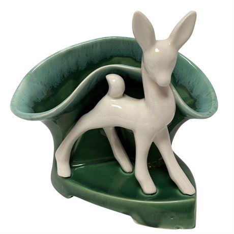 MCM Glazed Ceramic Deer Planter