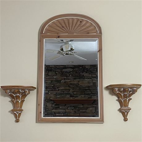 Mirror and Wall Sconce Trio