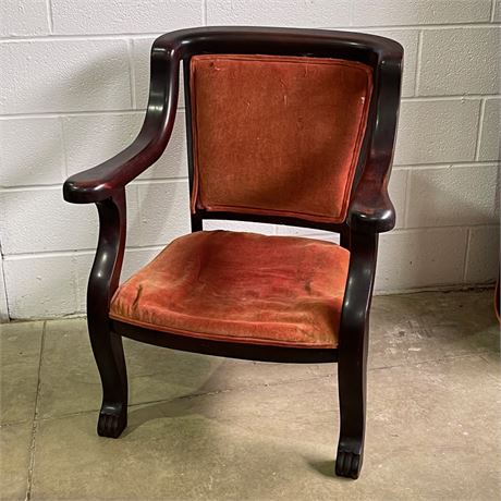 Victorian Figural Carved Mahogany Arm Chair