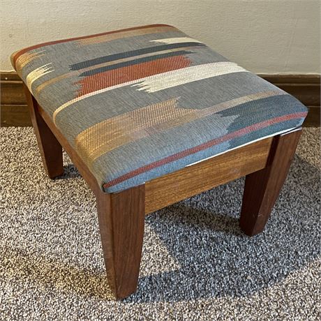 Vtg Upholstered Footstool
