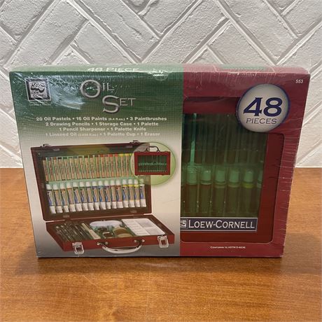New - 48 Piece Oil Paint Set in Box - Factory Sealed
