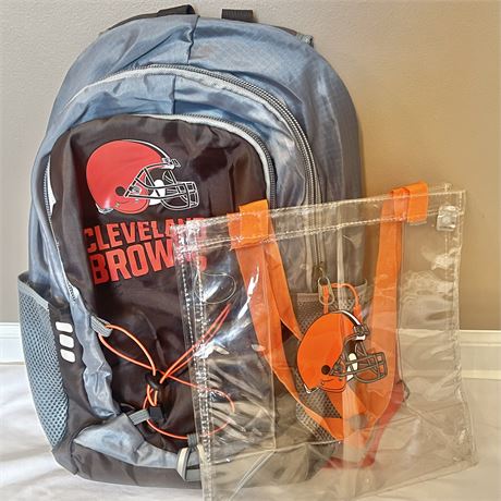 Cleveland Browns Season Ticket Member's Backpack with Stadium Clear Tote