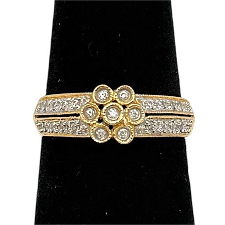14K Yellow Gold Diamond OTC Size 6 Ring