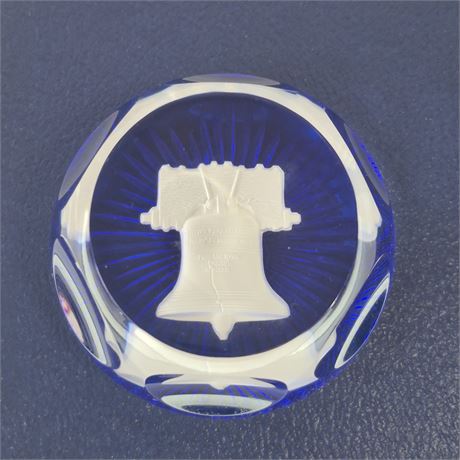 Baccarat Crystal “Liberty Bell” Sulphide Paperweight
