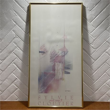 Signed 1989 Sylvie Cloutier "Vent Rose II" Framed Print