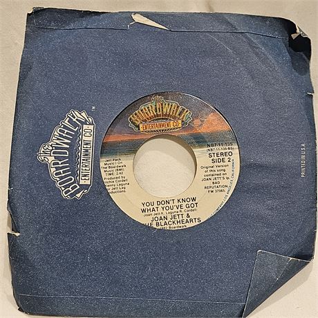 7-inch vinyl record single by Joan Jett & The Blackhearts.