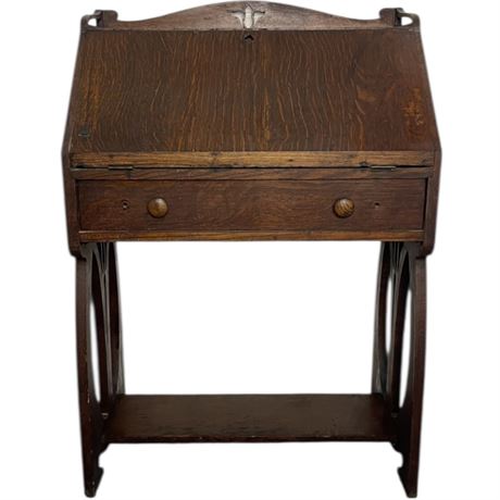 Antique Mission Style Drop-Front Secretary Desk