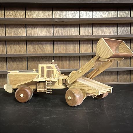 Handcrafted Wooden Bulldozer