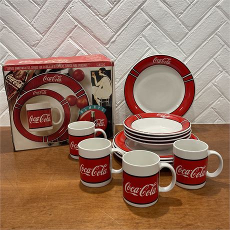 Vintage Coca-Cola 12 Piece Dinnerware Set (Service for 4)