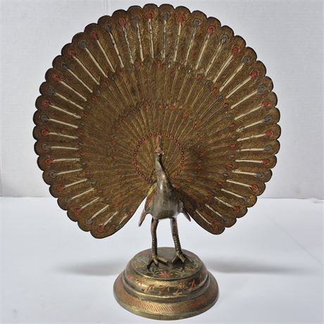 MCM Vintage Brass Peacock