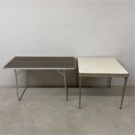 Vintage Durham Line Card Table and 4 ft. Rectangular Folding Table