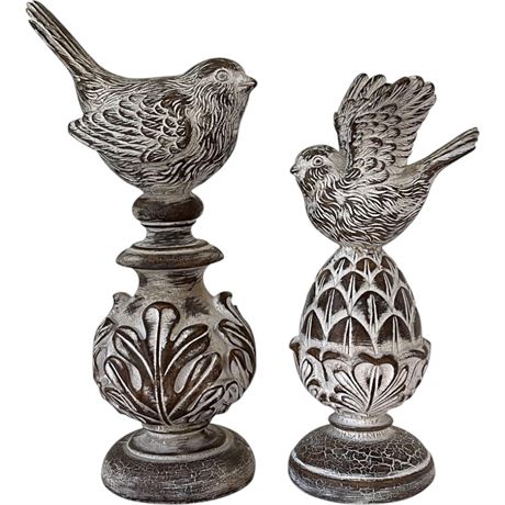 Carved Resin Bird Top Finials