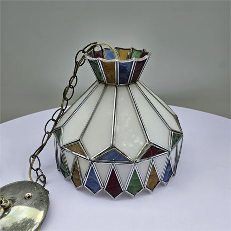 Tiffany style stained glass chandelier 2 of 2