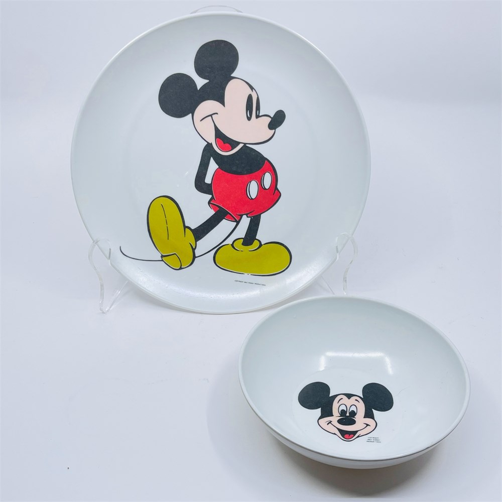 Blazing Auctions - Walt Disney Products Mickey Mouse Melamine Plate & Bowl