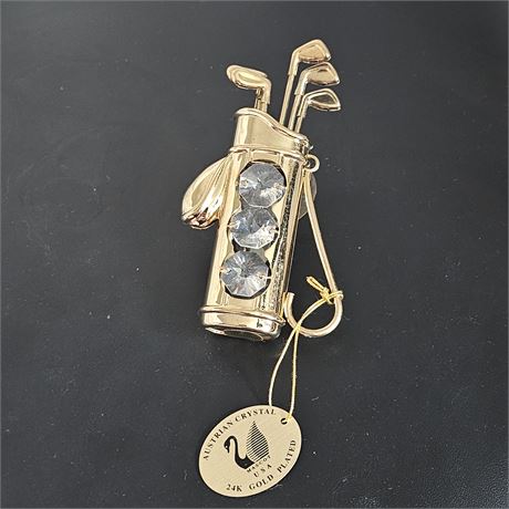GOLF CLUBS SVAROVSKI CRYSTAL 24K GOLD PLATED