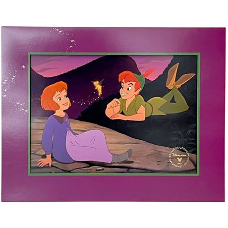 Vtg Disney's Peter Pan Exclusive Commemorative Gold Seal Frameable Lithograph