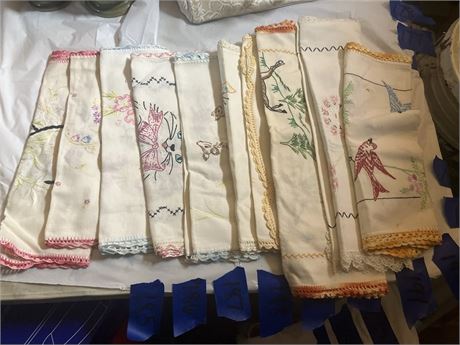 Vintage embroidered linens,