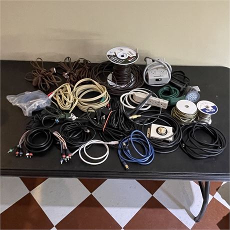 Large Lot of Electrical Wiring, Extension Cords and More