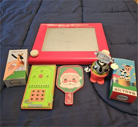 Moon Stroller, 2-Siltoys, Cow & Dog Etch-a-Sketch & More