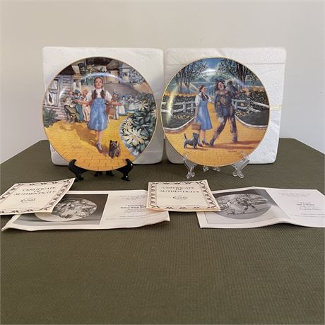Knowles "The Wizard of Oz" Plates 1 and 2 w/ Shipping Boxes & Paperwork