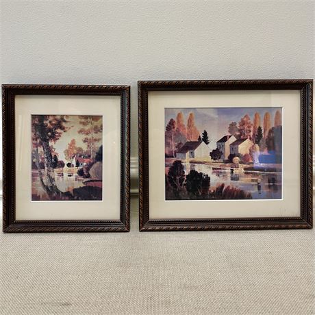 Signed Jacques Dolle "French Autumn Landscape" Framed Prints