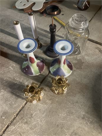 Collection of candle holders,