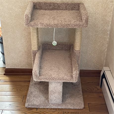 3-Tier Cat Tree w/ Scratch Posts & Hanging Ball Toy