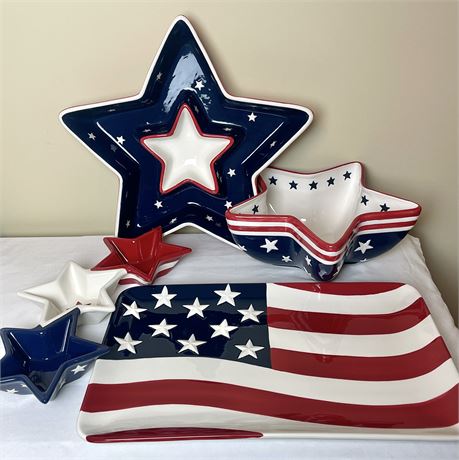 Patriotic 4th of July Ceramic Serveware