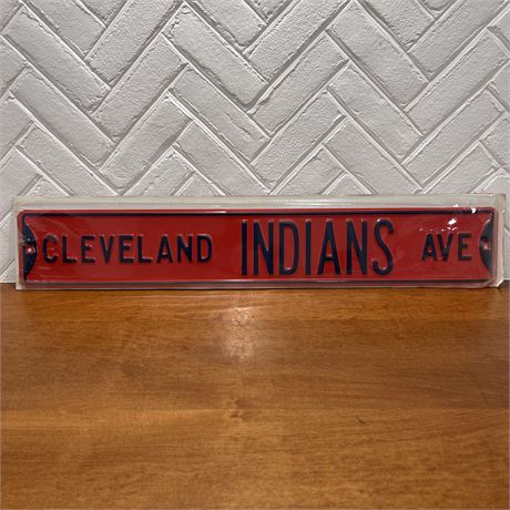 Cleveland Indians Ave Metal Street Sign