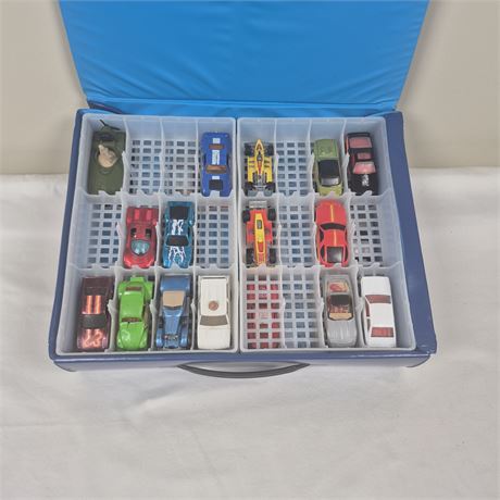 Vtg Matchbox & Hot Wheels 30 Cars & Tara Toy Collector Case