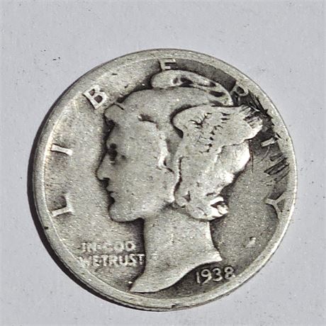 1938  Mercury dime,