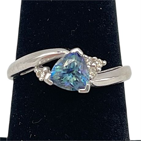 10K White Gold Alexandrite Stone Size 6.5 Ring