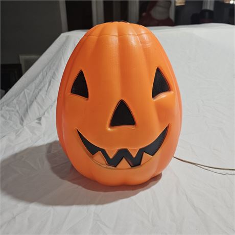 Pumpkin Light Up Blow Mold Halloween Jack O Lantern Plastic Corded