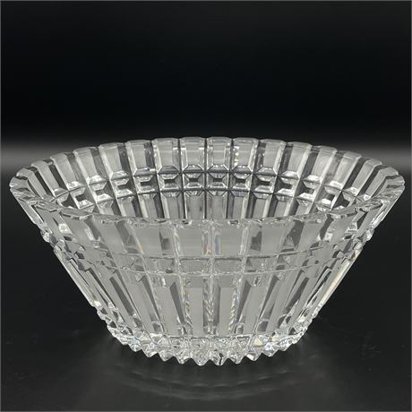 USSR Large Oval Lead Crystal Cut Glass Faceted Centerpiece Bowl