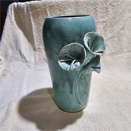 Large Weller Pottery Carved Matte Green