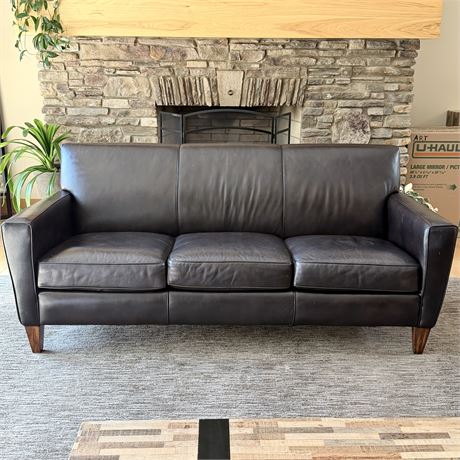 Semi-Aniline Top Grain Leather Flex Steel Sofa
